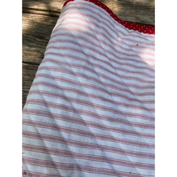 Vintage 1980s Quilted Table Runner Mat Hearts, Rainbow 49x21" - Picture 4 of 11